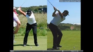 Jon Rahm golf swing  Long Iron faceon amp downtheline July 2017 [upl. by Etirugram]