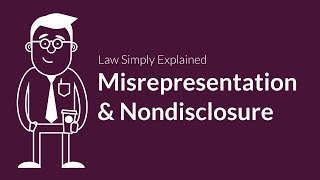 Misrepresentation and Nondisclosure  Contracts  Defenses amp Excuses [upl. by Serica926]