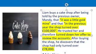 How to apply misrepresentation Liam cupcake scenario [upl. by Arte]