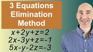 Solving Systems of 3 Equations Elimination [upl. by Quenna668]